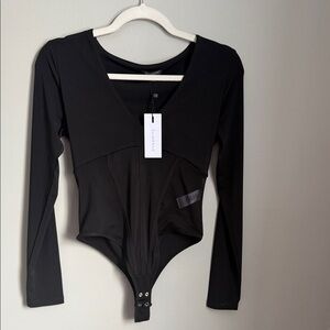 Dynamite Black V-Neck Bodysuit